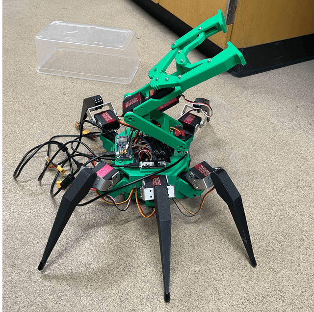 Hexapod robot to autonomously collect trash